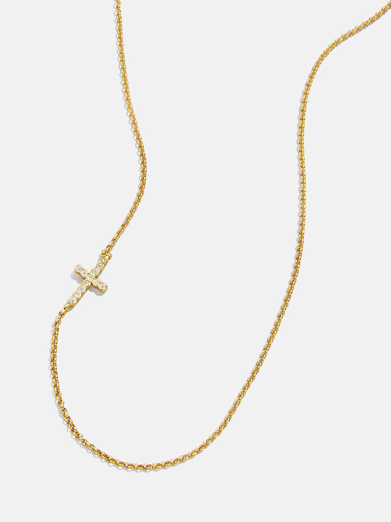 BaubleBar 18K Gold Asymmetrical Cross Necklace - Cross - 
    20% Off 18K Gold: One week only
  
