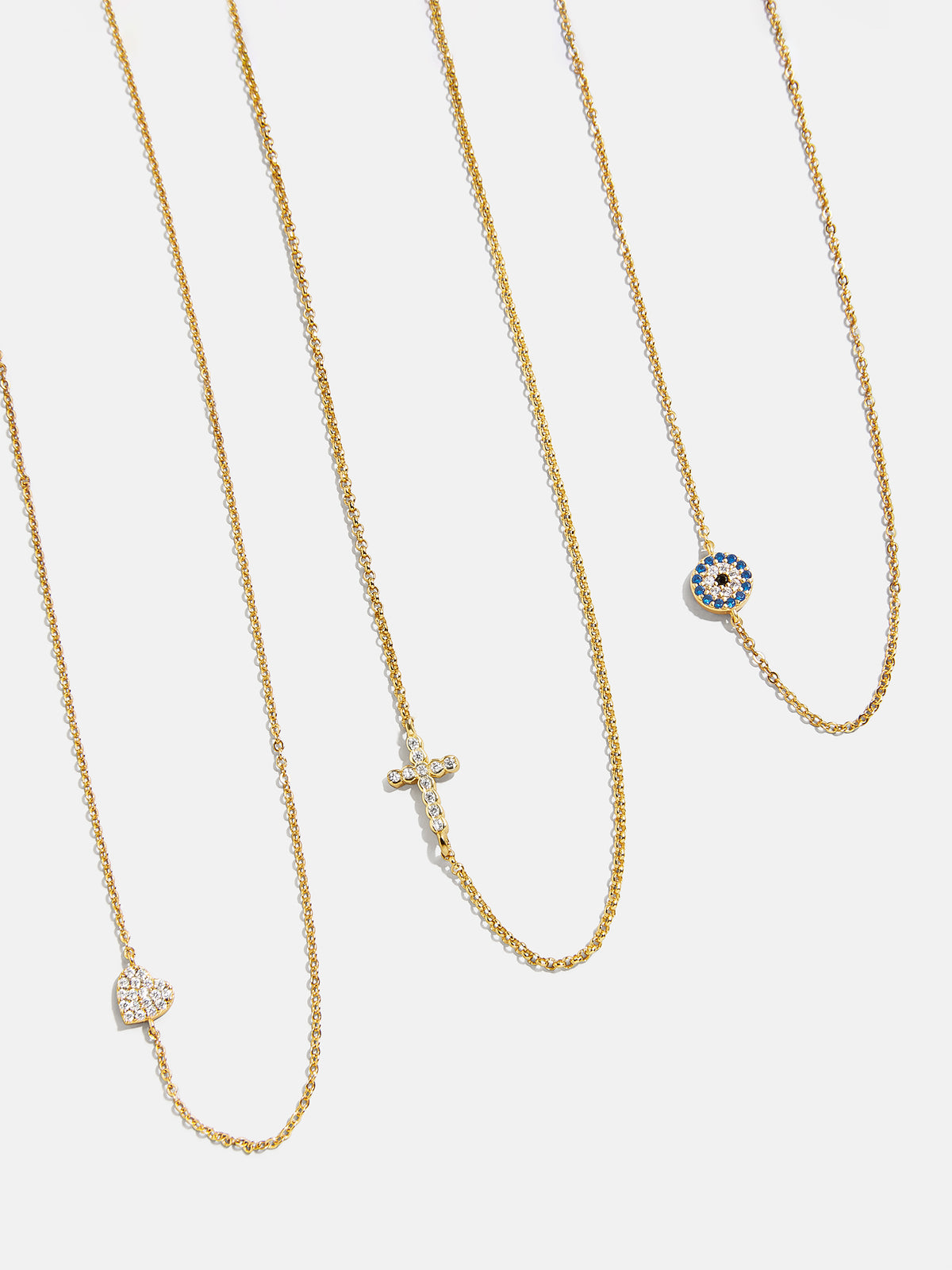 18K Gold Asymmetrical Cross Necklace - Cross