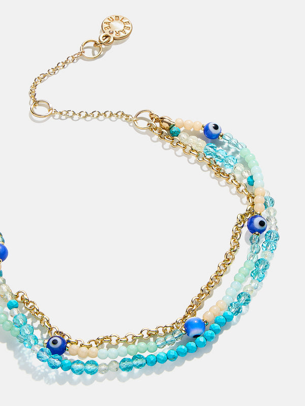 Rowan Semi-Precious Layered Bracelet - Rolo Chain