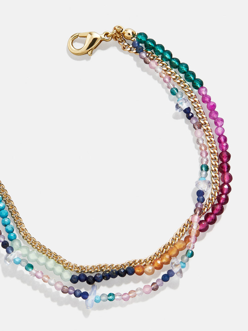 Rowan Semi-Precious Layered Bracelet - Curb Chain