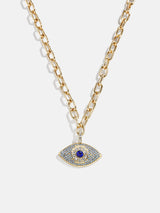 BaubleBar Eyes Out Necklace - Gold/Blue - 
    Evil eye pendant necklace
  
