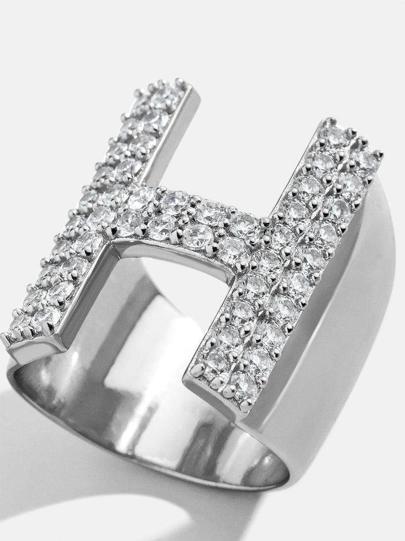 BaubleBar Custom Pave Initial Ring - Silver - 
    Ends Tonight: Enjoy 15% Off thru 1/21
  
