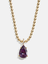 BaubleBar 18K Gold Esther Birthstone Necklace - Amethyst - 
    18K Gold Plated Sterling Silver, Cubic Zirconia
  
