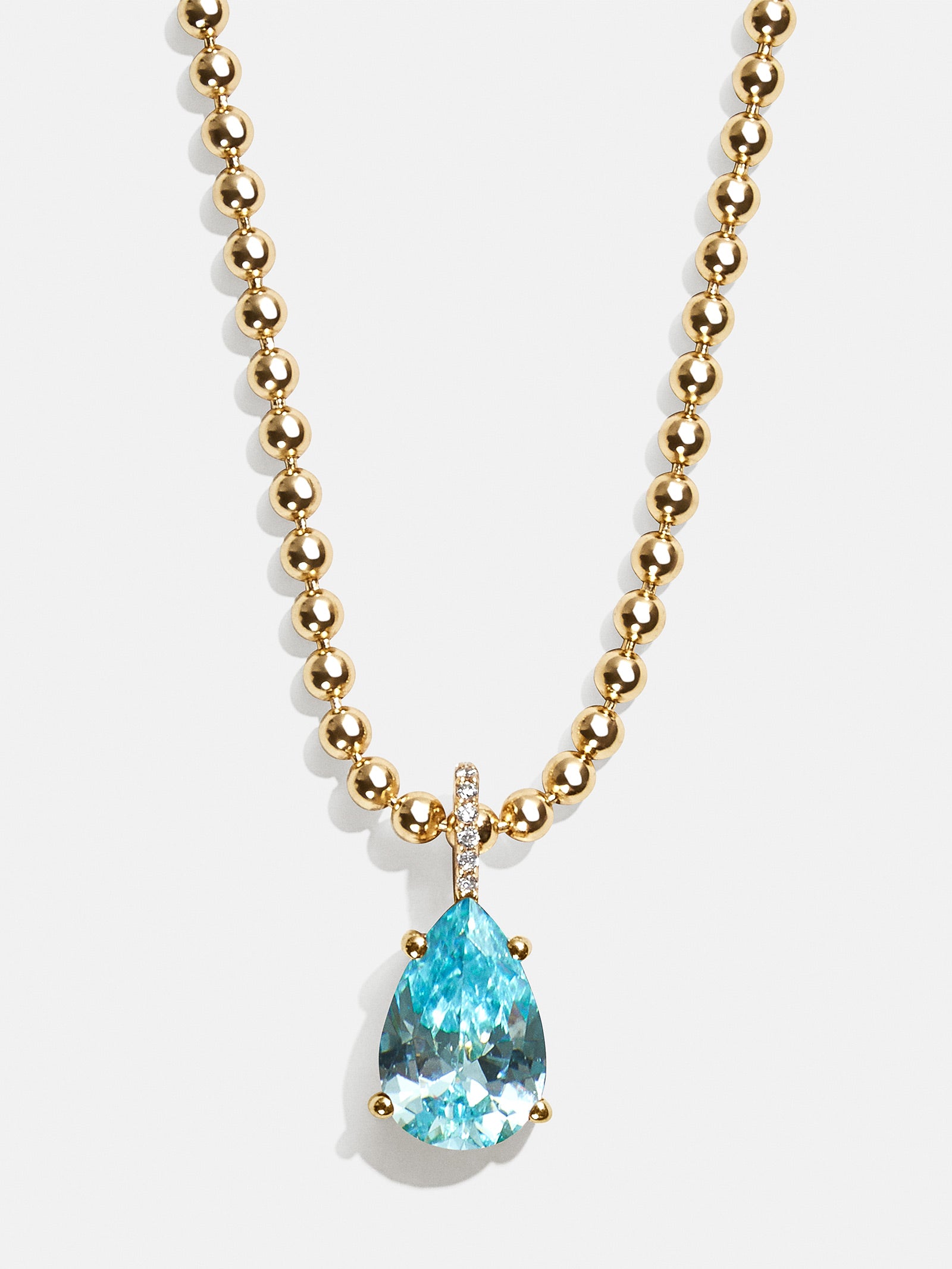 18K Gold Esther Birthstone Necklace - Aquamarine