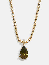 BaubleBar 18K Gold Esther Birthstone Necklace - Peridot - 
    18K Gold Plated Sterling Silver, Cubic Zirconia
  
