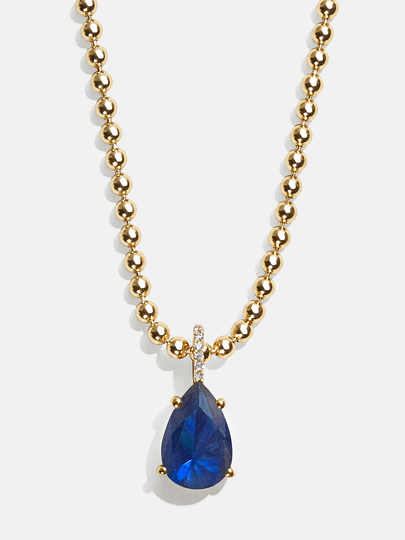 18K Gold Esther Birthstone Necklace - Sapphire