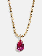 BaubleBar 18K Gold Esther Birthstone Necklace - Rose - 
    18K Gold Plated Sterling Silver, Cubic Zirconia
  
