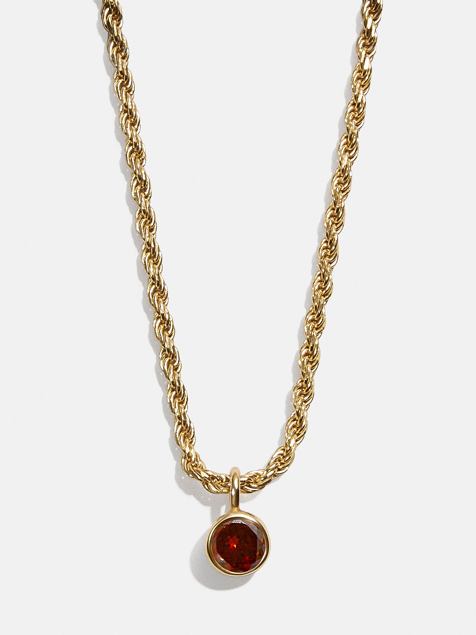 18K Gold Florence Birthstone Necklace - Garnet