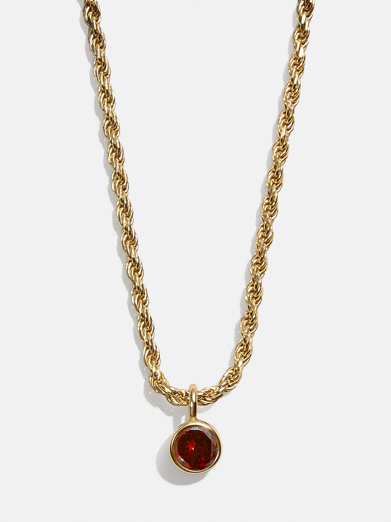 18K Gold Florence Birthstone Necklace - Garnet