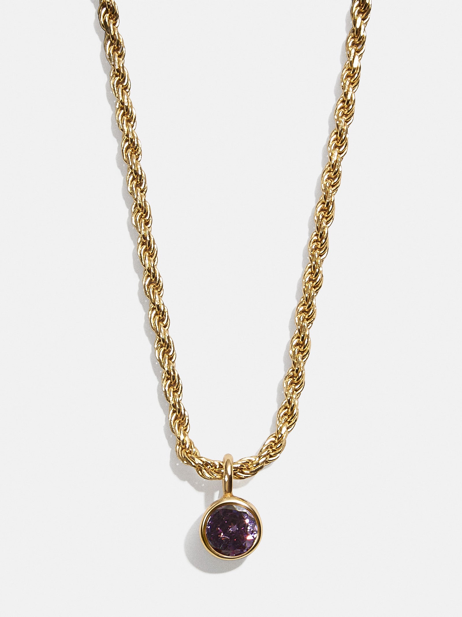 18K Gold Florence Birthstone Necklace - Amethyst