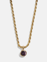 BaubleBar 18K Gold Florence Birthstone Necklace - Amethyst - 
    18K Gold Plated Sterling Silver, Cubic Zirconia
  
