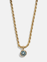 BaubleBar 18K Gold Florence Birthstone Necklace - Aquamarine - 
    18K Gold Plated Sterling Silver, Cubic Zirconia
  
