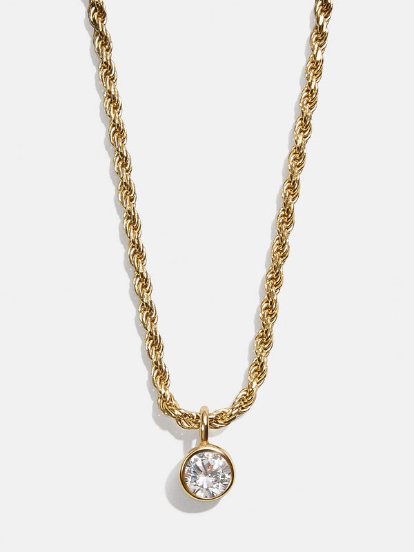 18K Gold Florence Birthstone Necklace - Crystal