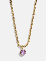 BaubleBar 18K Gold Florence Birthstone Necklace - Light Amethyst - 
    18K Gold Plated Sterling Silver, Cubic Zirconia
  
