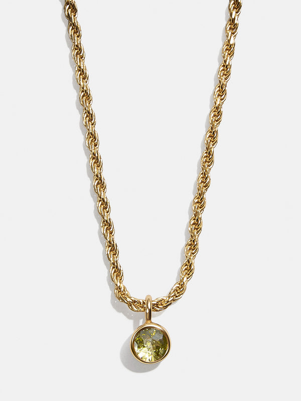 18K Gold Florence Birthstone Necklace - Peridot