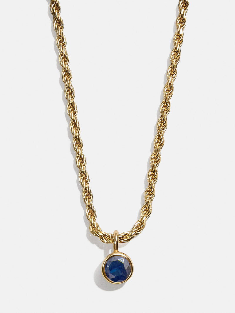 18K Gold Florence Birthstone Necklace - Sapphire