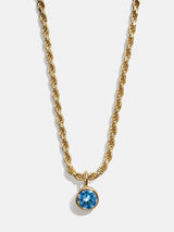 BaubleBar 18K Gold Florence Birthstone Necklace - Blue Zircon - 
    18K Gold Plated Sterling Silver, Cubic Zirconia
  
