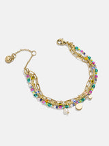 BaubleBar Rowan Semi-Precious Layered Bracelet - Paperclip Chain - 
    3-in-1 bracelet featuring semi-precious beads and chain
  
