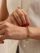 Rowan Semi-Precious Layered Bracelet - Paperclip Chain