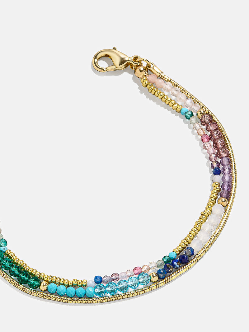 Rowan Semi-Precious Layered Bracelet - Snake Chain