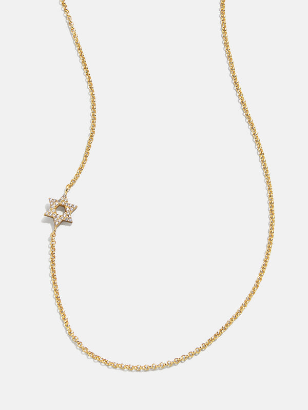 18K Gold Asymmetrical Star of David Necklace - Star of David