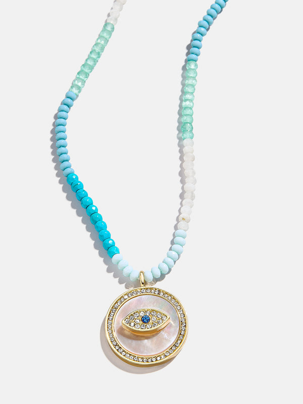 Evil Eye Semi-Precious Necklace - Gold/Pavé