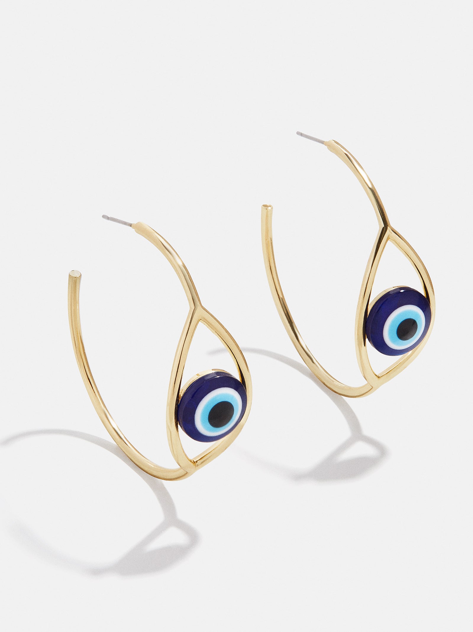 Evil Eye Hoop Earrings - Blue/Gold