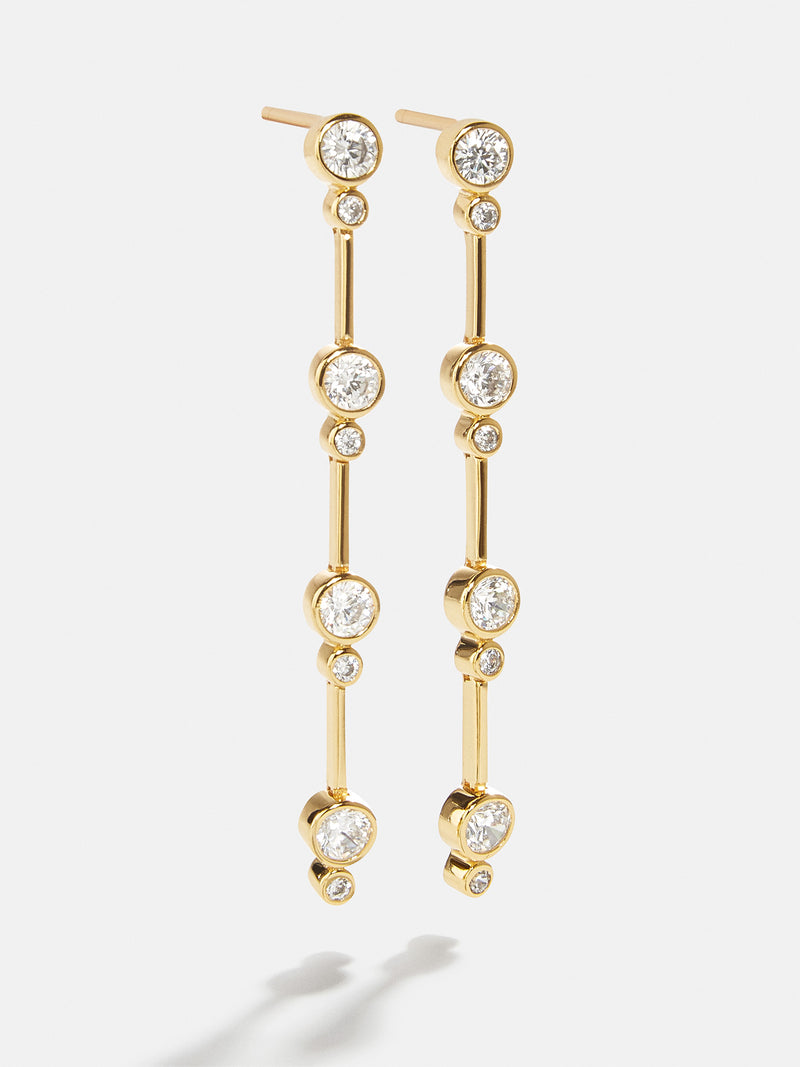 18K Gold Celine Earrings - Gold/Pavé