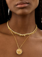 18K Gold Leslie Necklace - Gold/Pavé