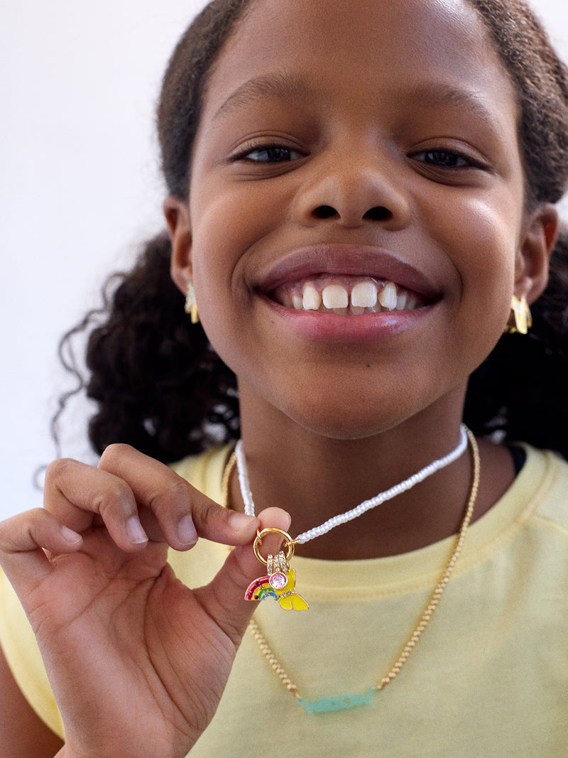 BaubleBar Sunshine & Rainbows Kids' Charm Necklace - Over The Rainbow - 
    Pearl charm necklace
  
