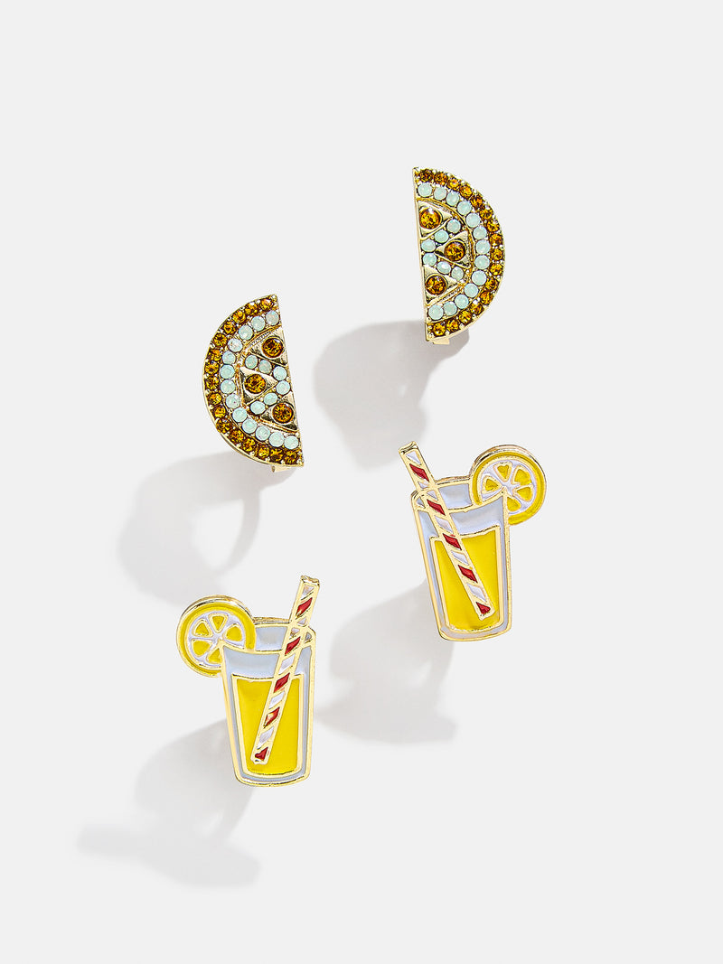 Squeeze The Day Kids' Clip-On Earring Set - Lemonade