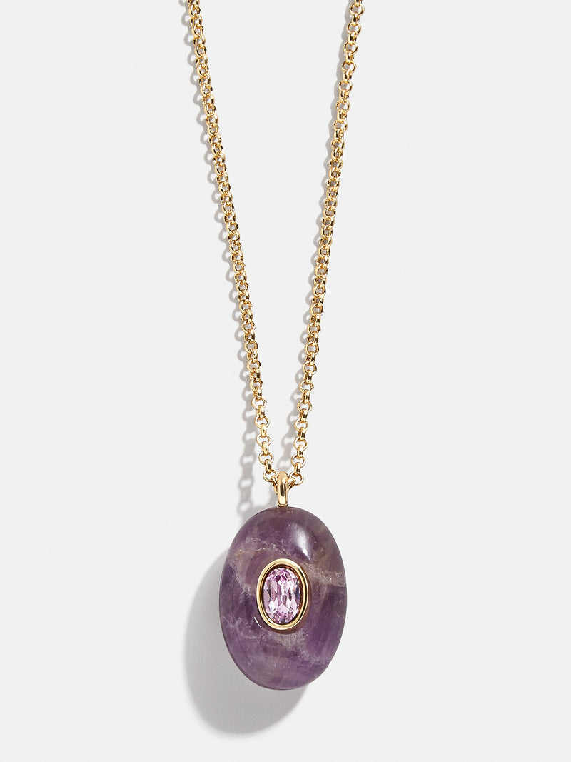 Aura Semi-PreciousPendant Necklace - Purple