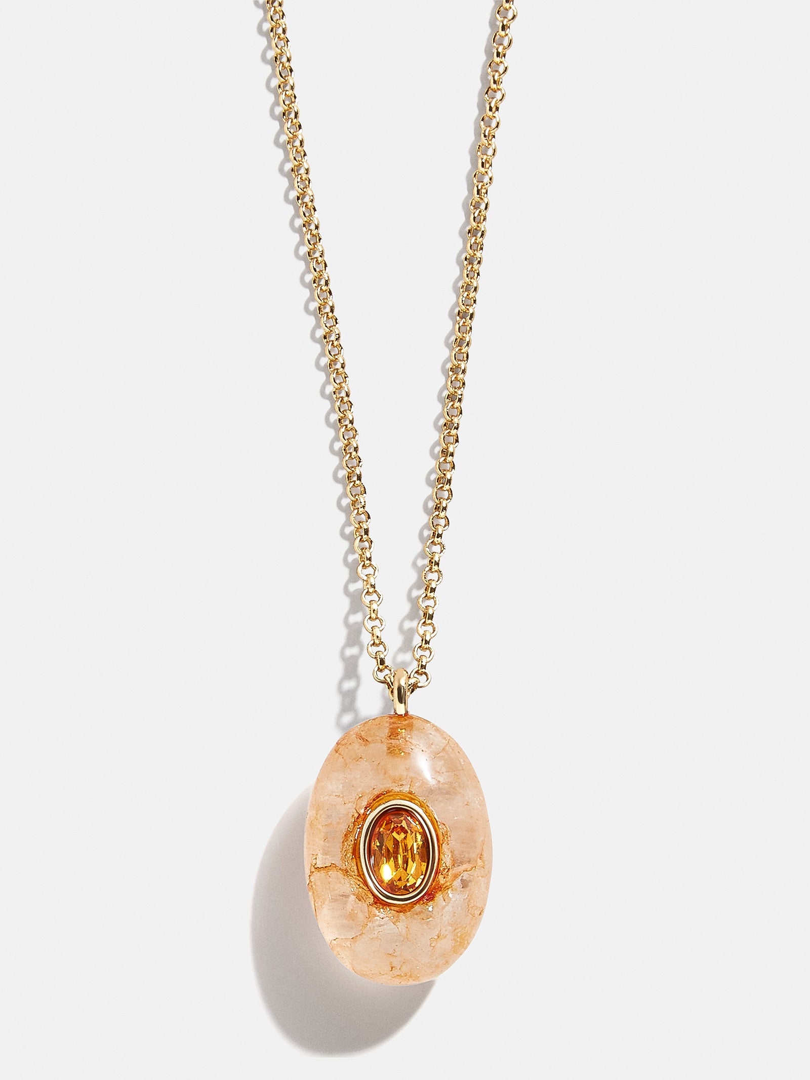 Aura Semi-Precious Pendant Necklace - Orange