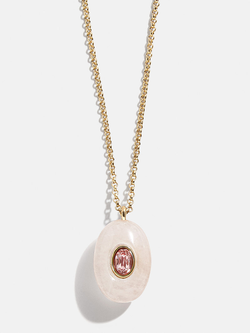 Aura Semi-Precious Pendant Necklace - Pink