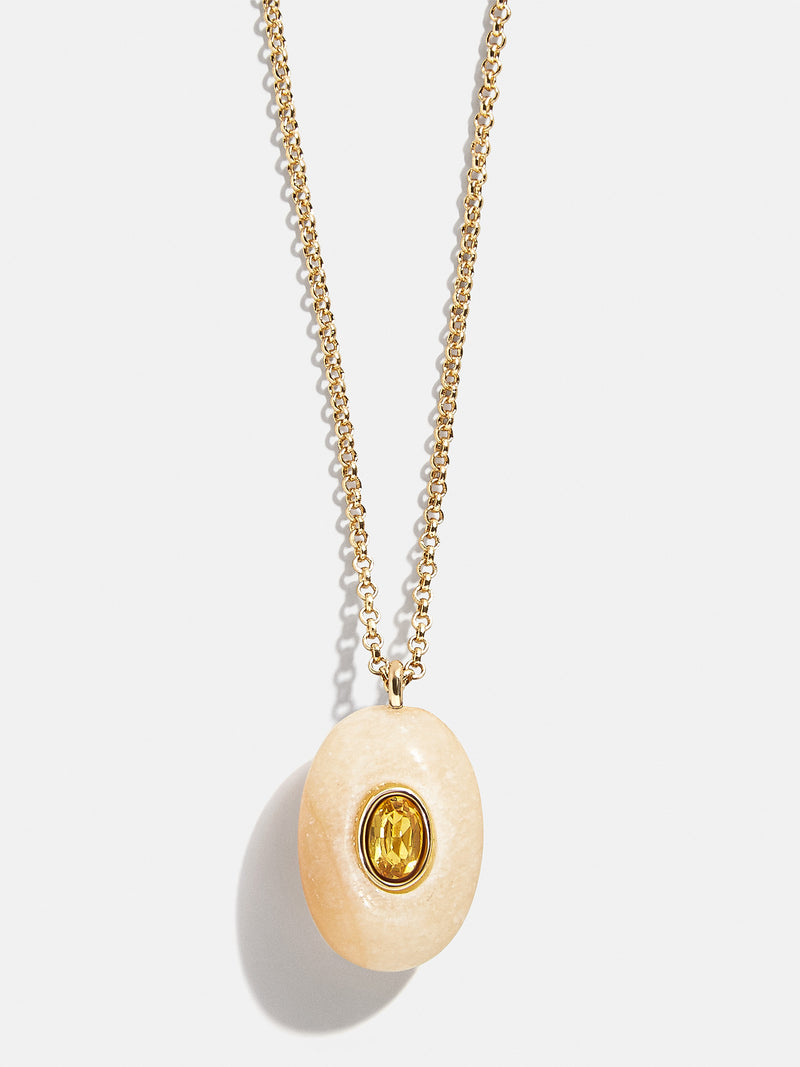 Aura Semi-Precious Pendant Necklace - Yellow