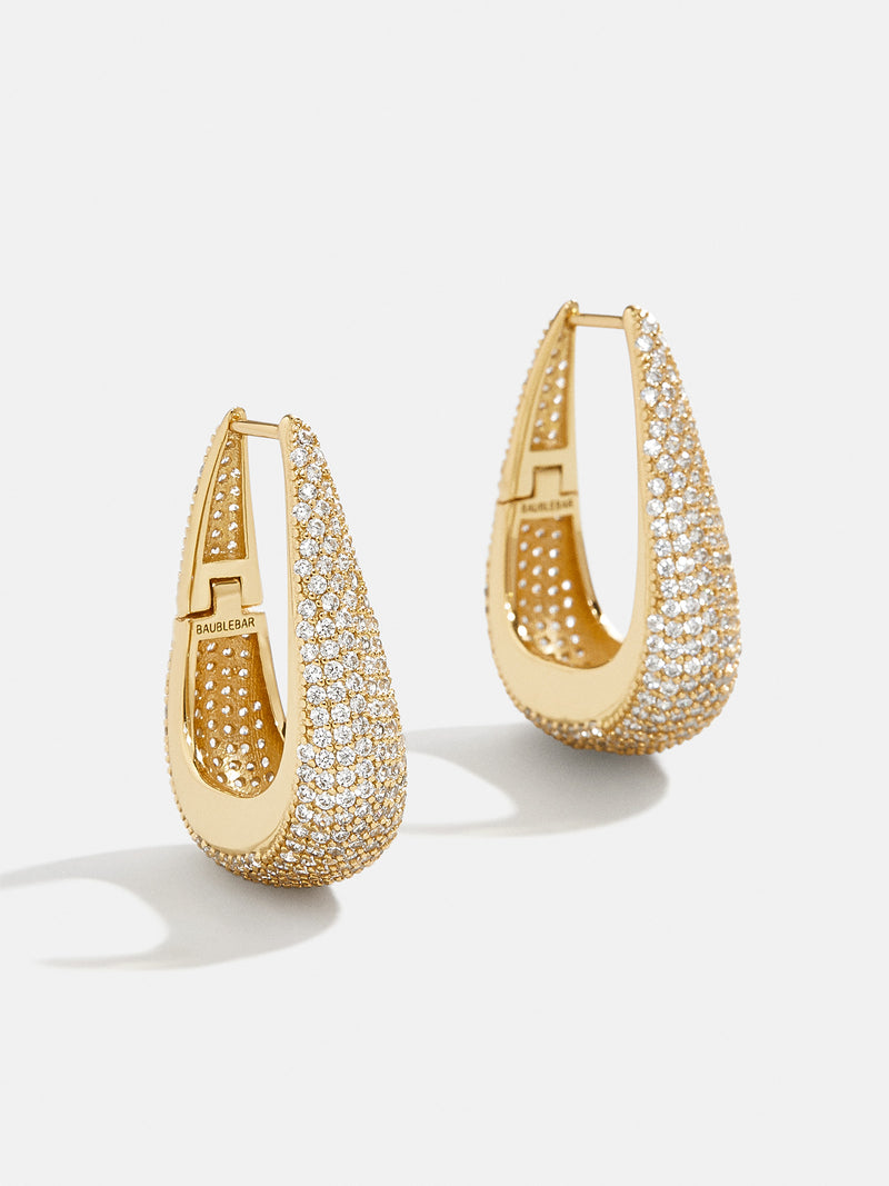 18K Gold Gracie Earrings - Gold/Pavé