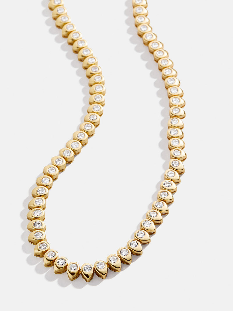 18K Gold Geraldine Tennis Necklace - Gold/Pavé