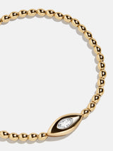 BaubleBar Silma 18K Gold Evil Eye Bracelet - Gold/Pavé - 
    18k Gold Plated Sterling Silver, evil eye crystal
  
