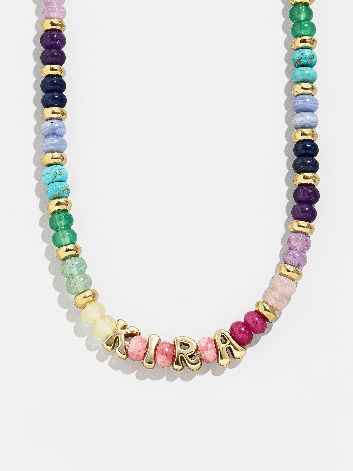 Custom Semi-Precious Bubble Necklace - Multi/Gold