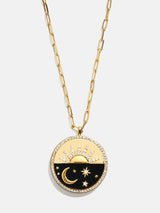 BaubleBar 18K Gold Celestial Reversible Pendant Necklace - Black - 
    20% Off 2+ Necklaces with code LAYER20
  
