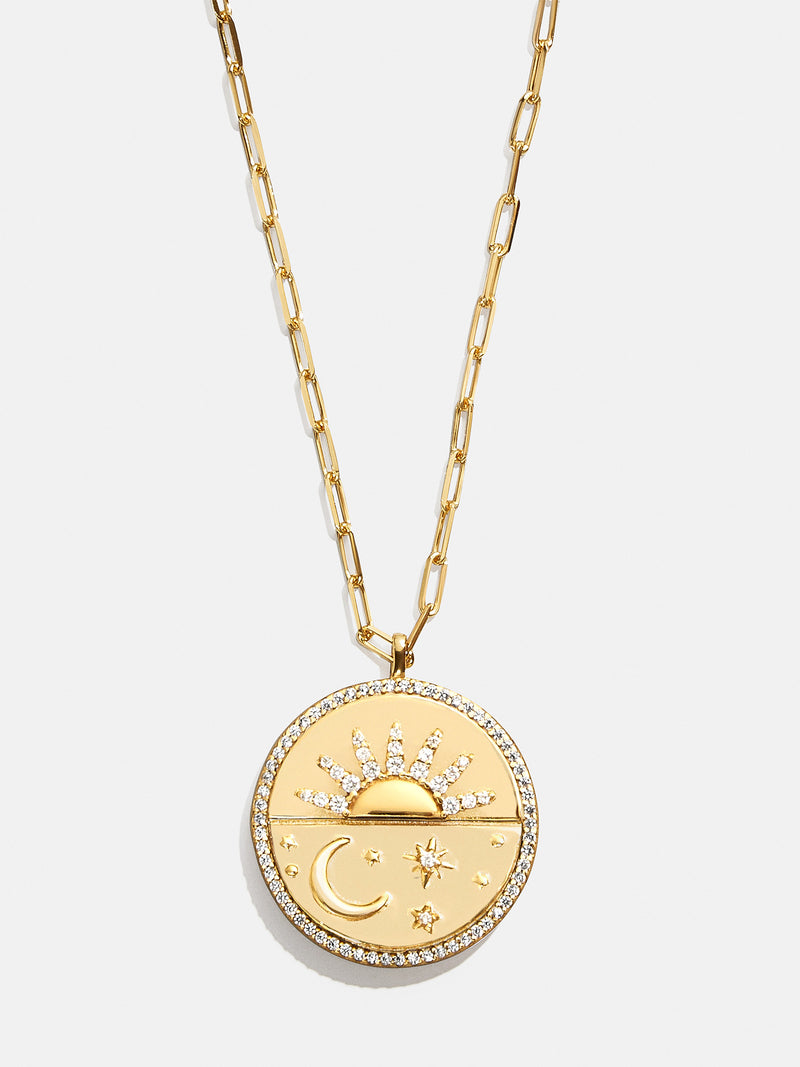 BaubleBar 18K Gold Celestial Reversible Pendant Necklace - Black - 
    20% Off 2+ Necklaces with code LAYER20
  
