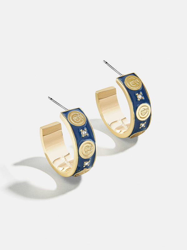 WEAR By Erin Andrews X BaubleBar Chicago Cubs Enamel Hoop Earrings - Chicago Cubs