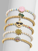 BaubleBar Island Time Kids’ Bracelet Set - Seashell - 
    Five stretch bracelets
  
