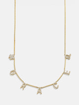 BaubleBar 18K Gold Custom Icon Necklace - Gold/Pavé - 
    18K Gold Plated Sterling Silver, Cubic Zirconia
  
