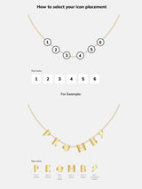 BaubleBar 18K Gold Custom Icon Necklace - Gold - 
    18K Gold Plated Sterling Silver, Cubic Zirconia
  
