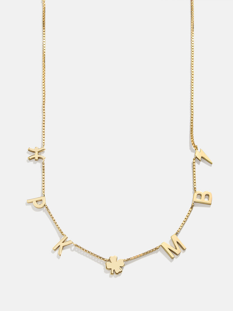 BaubleBar 18K Gold Custom Icon Necklace - Gold - 
    18K Gold Plated Sterling Silver, Cubic Zirconia
  
