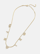 BaubleBar 18K Gold Custom Icon Necklace - Gold/Pavé - 
    18K Gold Plated Sterling Silver, Cubic Zirconia
  
