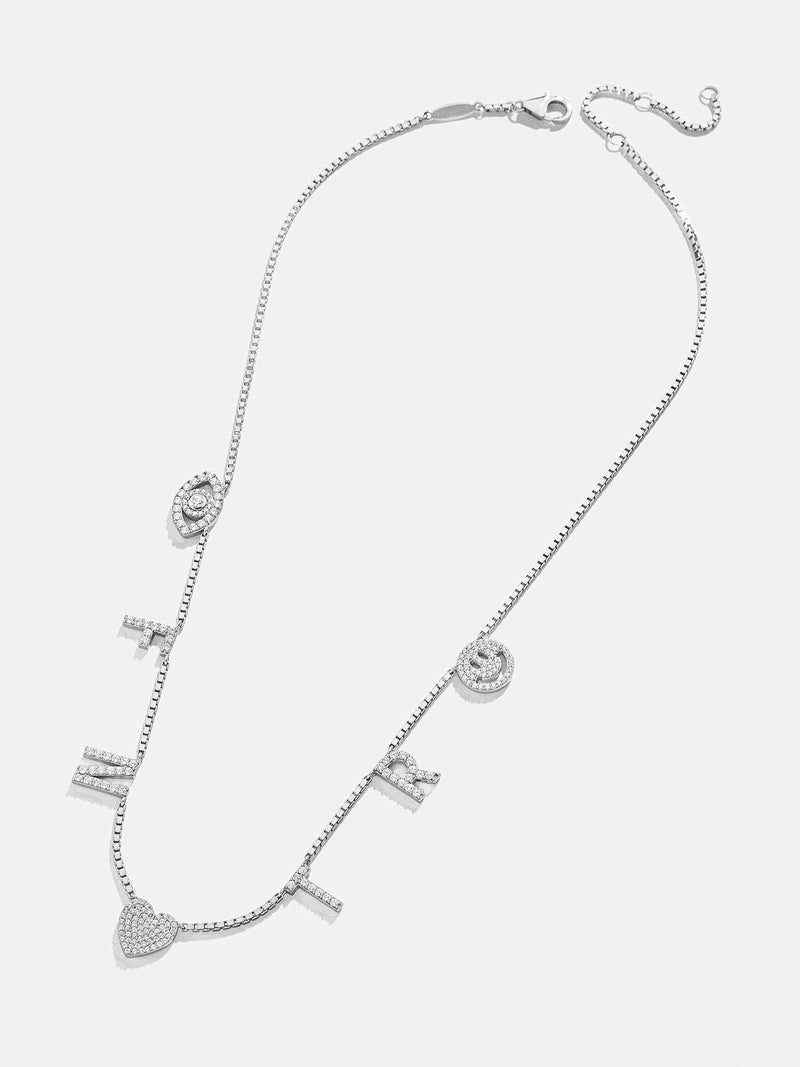 BaubleBar Sterling Silver Custom Icon Necklace - Pavé/Silver - 
    Sterling Silver
  
