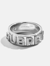 BaubleBar Sterling Silver Custom Etched Block Ring - Silver - 
    Ends Tonight: Enjoy 15% Off thru 1/21
  
