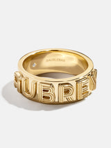 BaubleBar 18K Gold Custom Etched Block Ring - Gold - 
    All New For You: Enjoy 20% Off
  
